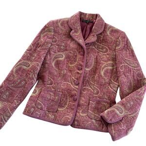 Isabella DeMarco Mauve & Tan Paisley Blazer Jacket Womens Size 4 Academia Indie